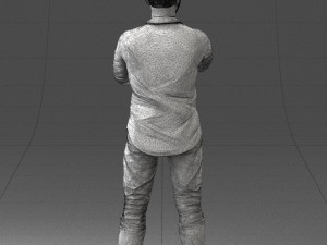 man in pink t-shirt 1121-20 3d print ready Modèles 3D en vedette