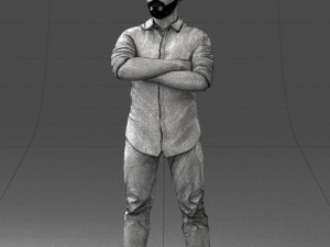 man in pink t-shirt 1121-20 3d print ready Modèles 3D en vedette