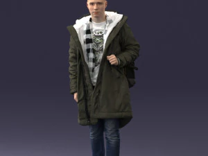 000202 Young Man in Winter Parka 1102 3dp 3D Print Model