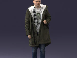 000202 Young Man in Winter Parka 1102 3dp 3D Print Model