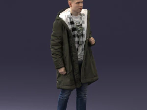 000202 Young Man in Winter Parka 1102 3dp 3D Print Model