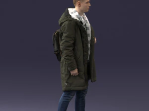 000202 Young Man in Winter Parka 1102 3dp 3D Print Model