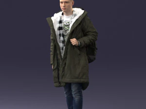000202 Young Man in Winter Parka 1102 3dp 3D Print Model