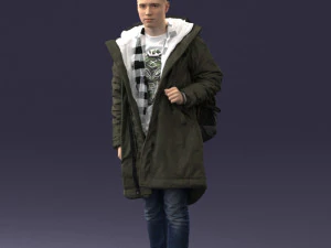 000202 Young Man in Winter Parka 1102 3dp 3D Print Model