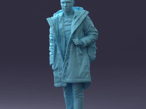 000202 Young Man in Winter Parka 1102 3dp 3D Print Model