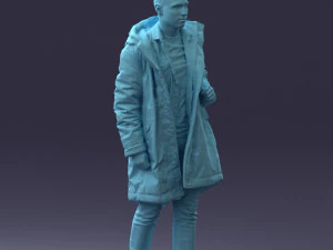 000202 Young Man in Winter Parka 1102 3dp 3D Print Model