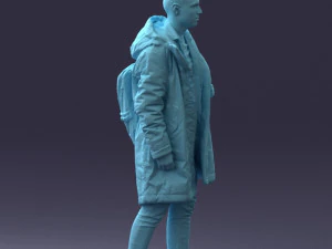 000202 Young Man in Winter Parka 1102 3dp 3D Print Model