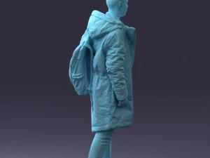 000202 Young Man in Winter Parka 1102 3dp 3D Print Model