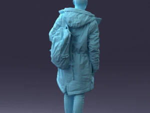 000202 Young Man in Winter Parka 1102 3dp 3D Print Model