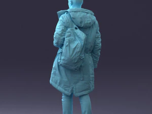 000202 Young Man in Winter Parka 1102 3dp 3D Print Model