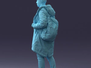 000202 Young Man in Winter Parka 1102 3dp 3D Print Model