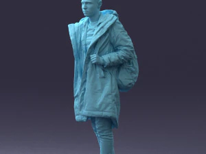 000202 Young Man in Winter Parka 1102 3dp 3D Print Model