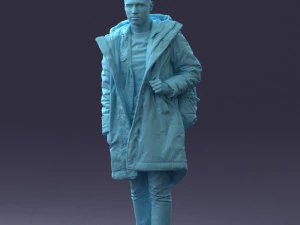 000202 Young Man in Winter Parka 1102 3dp 3D Print Model