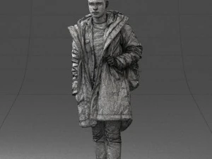 000202 Young Man in Winter Parka 1102 3dp 3D Print Model