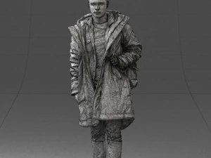 000202 Young Man in Winter Parka 1102 3dp 3D Print Model