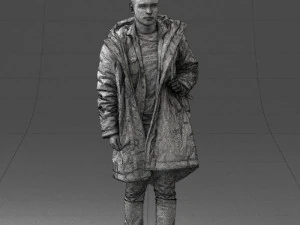 000202 Young Man in Winter Parka 1102 3dp 3D Print Model