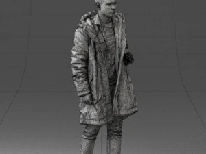 000202 Young Man in Winter Parka 1102 3dp 3D Print Model
