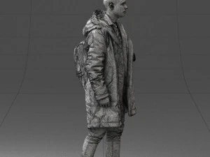 000202 Young Man in Winter Parka 1102 3dp 3D Print Model