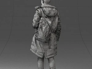 000202 Young Man in Winter Parka 1102 3dp 3D Print Model