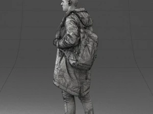 000202 Young Man in Winter Parka 1102 3dp 3D Print Model