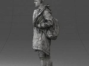 000202 Young Man in Winter Parka 1102 3dp 3D Print Model