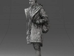000202 Young Man in Winter Parka 1102 3dp 3D Print Model