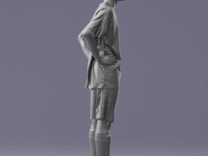 000309 Young Soccer Player in Blue and White Uniform 1114 3D Model