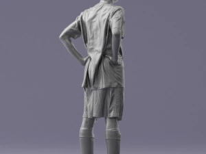 000309 Young Soccer Player in Blue and White Uniform 1114 3D Model