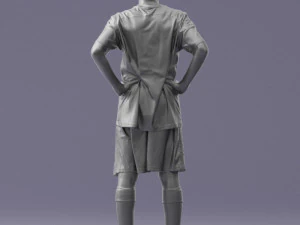 000309 Young Soccer Player in Blue and White Uniform 1114 3D Model