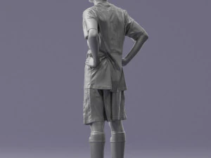 000309 Young Soccer Player in Blue and White Uniform 1114 3D Model