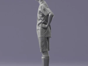 000309 Young Soccer Player in Blue and White Uniform 1114 3D Model
