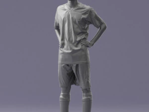000309 Young Soccer Player in Blue and White Uniform 1114 3D Model