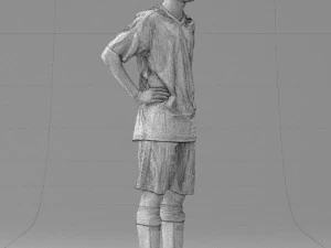 000309 Young Soccer Player in Blue and White Uniform 1114 3D Model