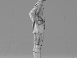 000309 Young Soccer Player in Blue and White Uniform 1114 3D Model
