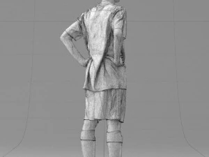 000309 Young Soccer Player in Blue and White Uniform 1114 3D Model