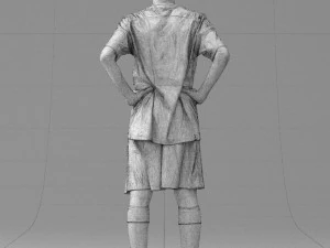 000309 Young Soccer Player in Blue and White Uniform 1114 3D Model
