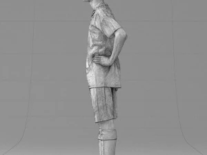 000309 Young Soccer Player in Blue and White Uniform 1114 3D Model