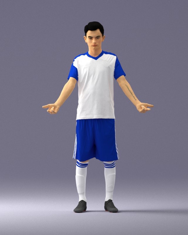soccer player 1114-1 3d print ready 3D Print Model .c4d .max .obj .3ds .fbx .stl .blend 