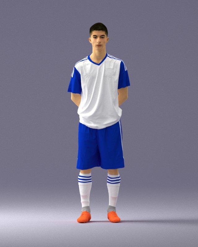 soccer player 1114-3 3D 모델 .c4d .max .obj .3ds .fbx .stl .blend 