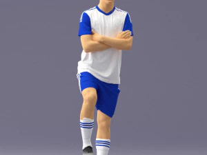 000311 Young Soccer Player Standing with Ball 1114 3D Model