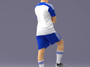 000311 Young Soccer Player Standing with Ball 1114 3D Model