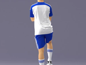 000311 Young Soccer Player Standing with Ball 1114 3D Model