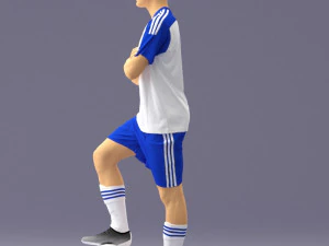000311 Young Soccer Player Standing with Ball 1114 3D Model