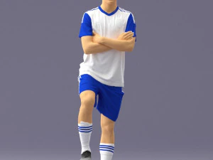 000311 Young Soccer Player Standing with Ball 1114 3D Model