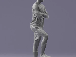 000311 Young Soccer Player Standing with Ball 1114 3D Model
