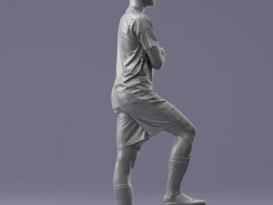 000311 Young Soccer Player Standing with Ball 1114 3D Model