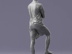 000311 Young Soccer Player Standing with Ball 1114 3D Model