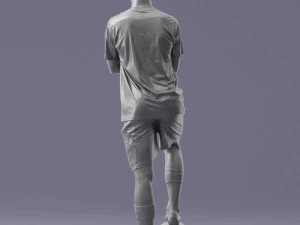 000311 Young Soccer Player Standing with Ball 1114 3D Model