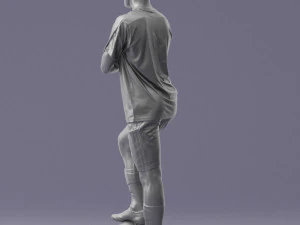 000311 Young Soccer Player Standing with Ball 1114 3D Model