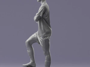 000311 Young Soccer Player Standing with Ball 1114 3D Model